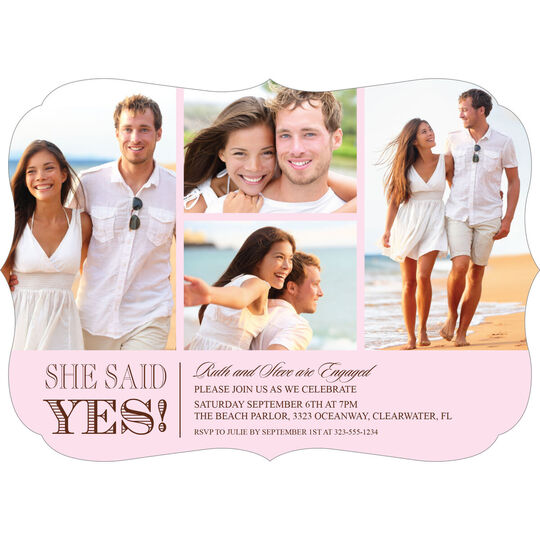 Light Pink Devoted Dreams Engagement Invitations